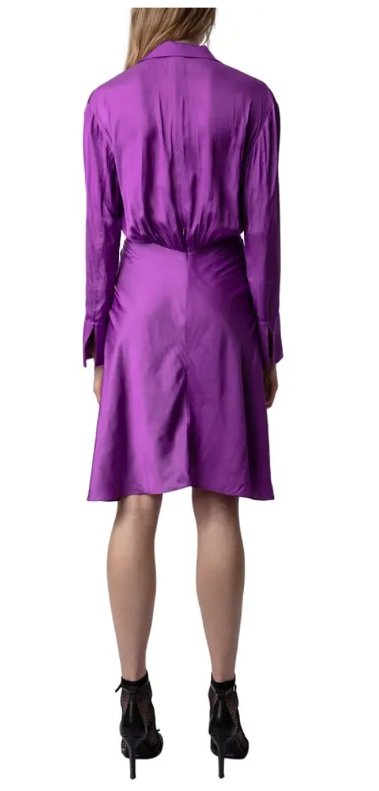 Long Sleeve Satin Dress