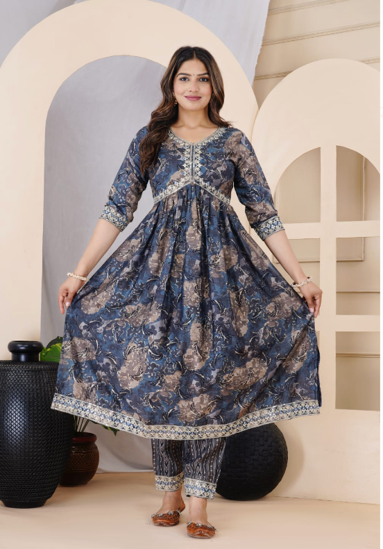 Nyra Cut Kurti Set With Dupatta