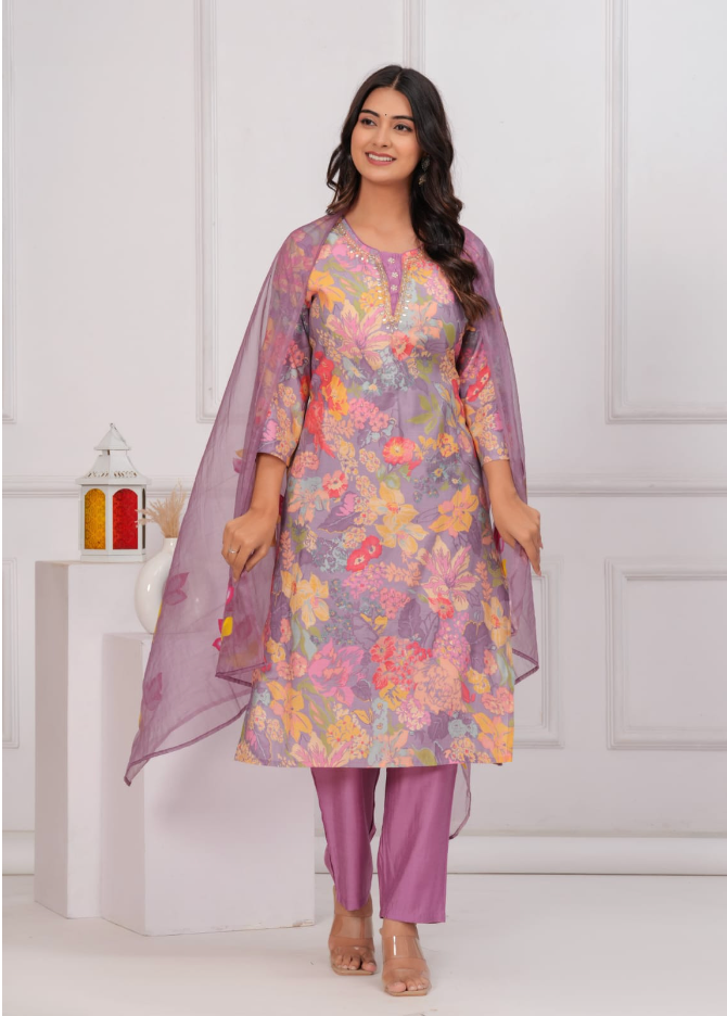 Muslin Kurti Pant with Dupatta