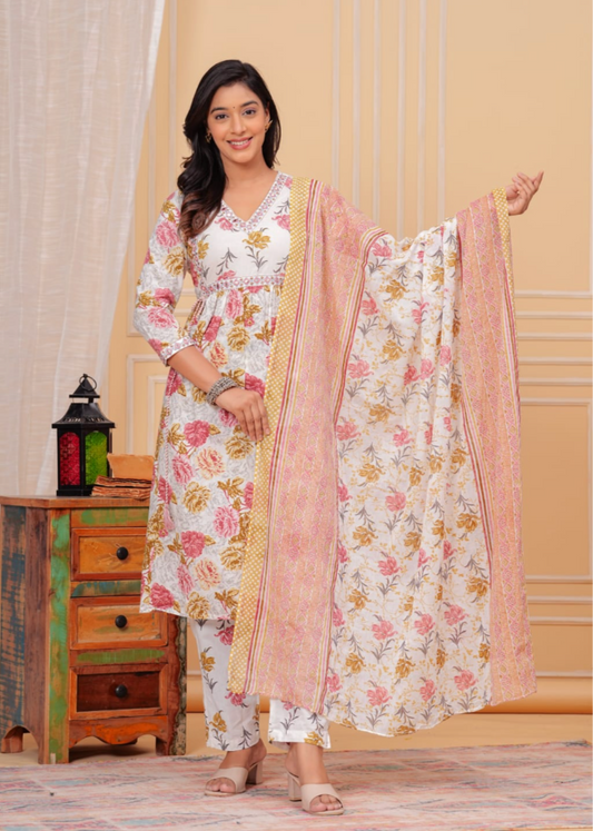 Kurti with Pant and Dupatta